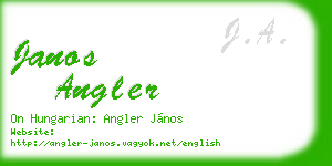 janos angler business card