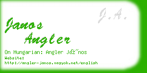 janos angler business card